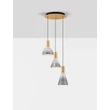 NovaLuce VOI függeszték fém, üveg, arany, füstszín, LED, 24W, 720lm, 3000K - NL-9236306