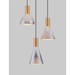 NovaLuce VOI függeszték fém, üveg, arany, füstszín, LED, 24W, 720lm, 3000K - NL-9236306