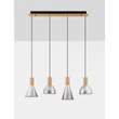 NovaLuce VOI függeszték fém, üveg, arany, füstszín, LED, 32W, 960lm, 3000K - NL-9236307
