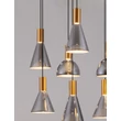NovaLuce VOI függeszték fém, üveg, arany, füstszín, LED, 56W, 1680lm, 3000K - NL-9236309