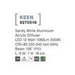 NovaLuce Keen kültéri fali lámpa fém, műanyag, fehér, LED, 3000K, 12W, 1080lm, IP65 - NL-9270016