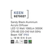 NovaLuce Keen kültéri fali lámpa fém, műanyag, fekete, LED, 3000K, 12W, 1080lm, IP65 - NL-9270027