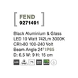 NovaLuce Fend kültéri dekor lámpa fém, üveg, fekete, LED, 3000K, 10W, 742lm, IP65 - NL-9271491