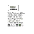 NovaLuce Chez kültéri fali lámpa fém, üveg, fehér, LED, 3000K, 2x5W, 560lm, IP54 - NL-9292211