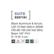 NovaLuce Suite kültéri fali lámpa fém, műanyag, fekete, LED, 3000K, 10W, 485lm, IP54 - NL-9297191