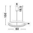 NovaLuce PERRINE függeszték fém, kávészín, fehér, LED, 3000K, 40W, 3325lm - 9345648