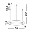 NovaLuce ELOWEN függeszték fém, barna, LED, 3000K, 60W, 2550lm - 9345649