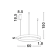 NovaLuce ELOWEN függeszték fém, fehér, LED, 3000K, 60W, 2550lm - NL-9345659