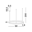 NovaLuce ELOWEN függeszték fém, fehér, LED, 3000K, 106W, 4900lm - NL-9345667