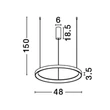 NovaLuce PERTINO függeszték fém, fekete, LED, 2700K, 38W, 2175lm - NL-9345687