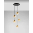 NovaLuce ORENDA függeszték fém, üveg, fekete, pezsgő, LED, 20W, 1250lm, 3000K - NL-9416962