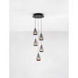 NovaLuce ALISH függeszték fém, üveg, fekete, füstszín, LED, 40W, 1650lm, 3000K - NL-9416969