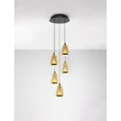 NovaLuce ALISH függeszték fém, üveg, fekete, pezsgő, LED, 40W, 2165lm, 3000K - NL-9416970