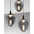 NovaLuce NALI függeszték fém, üveg, fekete, füstszín, LED, 18W, 714lm, 3000K - NL-9416973