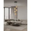 NovaLuce NALI függeszték fém, üveg, fekete, pezsgő, LED, 30W, 1965lm, 3000K - NL-9416976