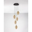 NovaLuce NALI függeszték fém, üveg, fekete, pezsgő, LED, 30W, 1965lm, 3000K - NL-9416976