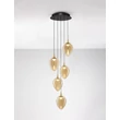 NovaLuce NALI függeszték fém, üveg, fekete, pezsgő, LED, 30W, 1965lm, 3000K - NL-9416976