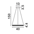 NovaLuce ADRIA függeszték fém, fekete, LED, 3000K, 23W, 2521lm - NL-9530225