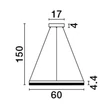 NovaLuce ADRIA függeszték fém, arany, LED, 3000K, 32W, 3288lm - NL-9530228