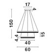 NovaLuce ADRIA függeszték fém, fekete, LED, 3000K, 52W, 5684lm - NL-9530229