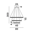 NovaLuce ADRIA függeszték fém, fekete, LED, 3000K, 97W, 9452lm - NL-9530231