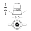 NovaLuce HOMER beépíthető szpotlámpa fém, fehér, LED, 3000K, 10W, 640lm - 9570006