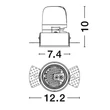 NovaLuce HOMER beépíthető szpotlámpa fém, fehér, LED, 3000K, 15W, 750lm - 9570012