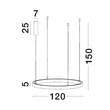 NovaLuce HALO függesztett mágneses sín fém, fekete, 15W, max.100W - 9580050