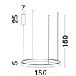 NovaLuce HALO függesztett mágneses sín fém, fekete, 18W, max.100W - 9580060