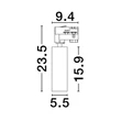 NovaLuce EURIKA fényforrás 3-fázisú sínekhez fém, fehér, LED, 4000K, 10W, 710lm - 9580632