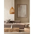 NovaLuce SOLITA függeszték fém, rattan, fekete, barna, E27 - NL-9586652