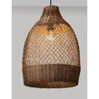 NovaLuce SOLITA függeszték fém, rattan, fekete, barna, E27 - NL-9586653