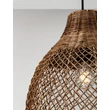 NovaLuce SOLITA függeszték fém, rattan, fekete, barna, E27 - NL-9586653