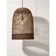 NovaLuce SOLITA függeszték fém, rattan, fekete, barna, E27 - NL-9586655