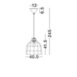 NovaLuce SOLITA függeszték fém, rattan, fekete, barna, E27 - NL-9586657