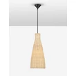 NovaLuce RIELO függeszték fém, rattan, fekete, természetes, E27 - NL-9586664