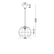 NovaLuce RIELO függeszték fém, rattan, fekete, természetes, E27 - NL-9586665