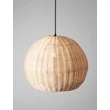 NovaLuce RIELO függeszték fém, rattan, fekete, természetes, E27 - NL-9586665