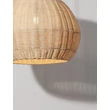 NovaLuce RIELO függeszték fém, rattan, fekete, természetes, E27 - NL-9586665
