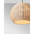 NovaLuce RIELO függeszték fém, rattan, fekete, természetes, E27 - NL-9586665