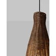 NovaLuce RIELO függeszték fém, rattan, fekete, barna, E27 - NL-9586666