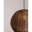 NovaLuce RIELO függeszték fém, rattan, fekete, barna, E27 - NL-9586667