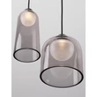 NovaLuce DIONE függeszték fém, üveg, fekete, füstszín, LED, 15W, 600lm, 3000K - NL-9695273