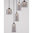 NovaLuce DIONE függeszték fém, üveg, fekete, füstszín, LED, 25W, 1010lm, 3000K - NL-9695274