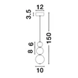 NovaLuce FLEA függeszték fém, üveg, arany, fehér, LED, 3000K, 11W, 963lm - NL-9695301