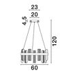 NovaLuce ARGO függeszték fém, akrill, arany, áttetsző, LED, 3000K, 81W, 3120lm - NL-9756714