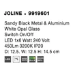 NovaLuce JOLINE fali lámpa fém, üveg, fekete, fehér, LED, 3200K, 6W, 450lm - NL-9919601