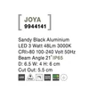 NovaLuce Joya kültéri beépíthető lámpa fém, fekete, LED, 3000K, 3W, 48lm, IP65 - NL-9944141