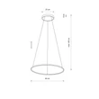 Nowodvorski CIRCOLO függeszték fém, műanyag, zöld, LED, 21W, 3000K, 660Lm - 11403
