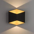Nowodvorski TRIANGLES kültéri fali lámpa fém, üveg, fekete, arany, LED, 10W, 3000K, 750Lm, IP54 - 8141